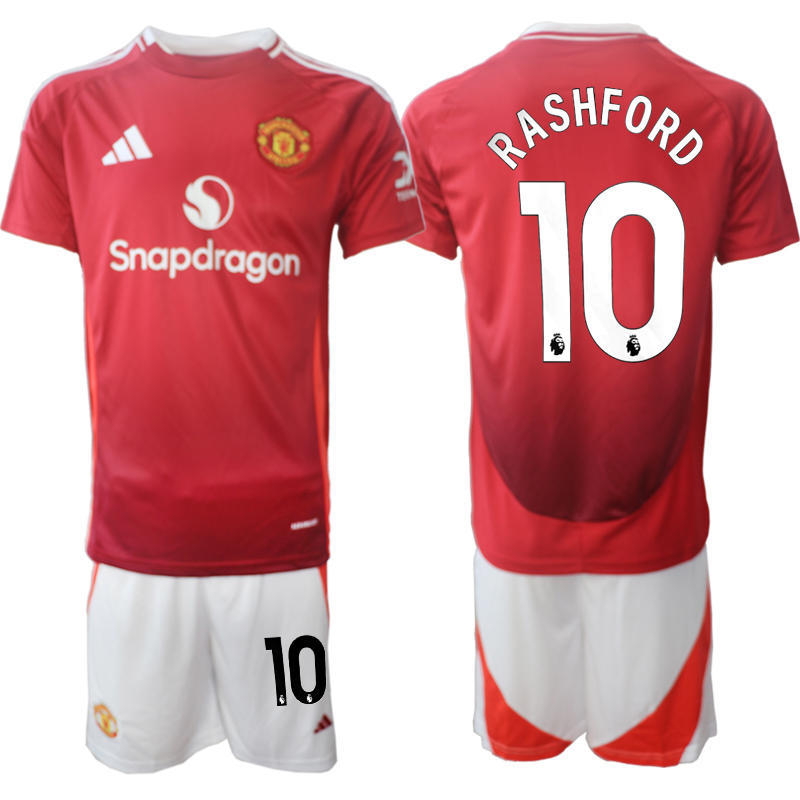 Men 2024-2025 Club Manchester United home Red #10 Soccer Jersey->more jerseys->NBA Jersey